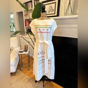 Tory Burch Linen Embroidered Tunic Dress